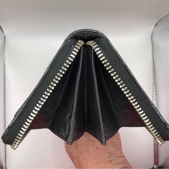 Coach Zebra-Stripe Zip Wallet — Black & Tan - Picture 6 of 12